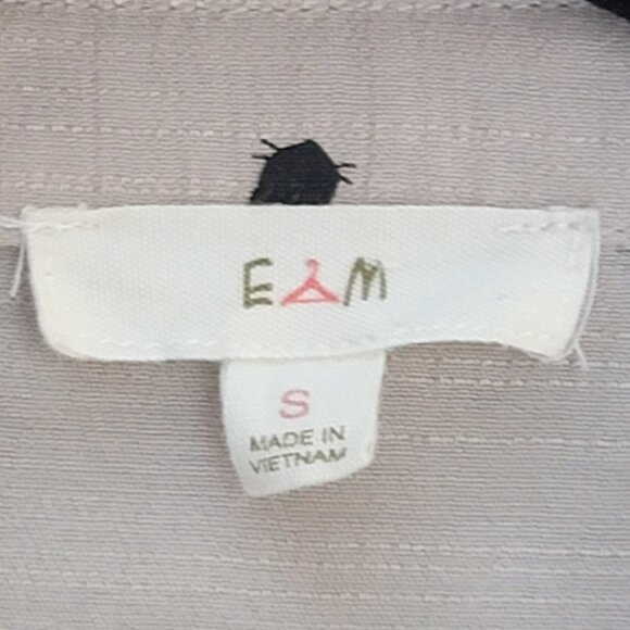 E Hanger M Black and Tan Tie Neck Blouse With All Over Black Kitty Cat Print - S - Picture 7 of 7